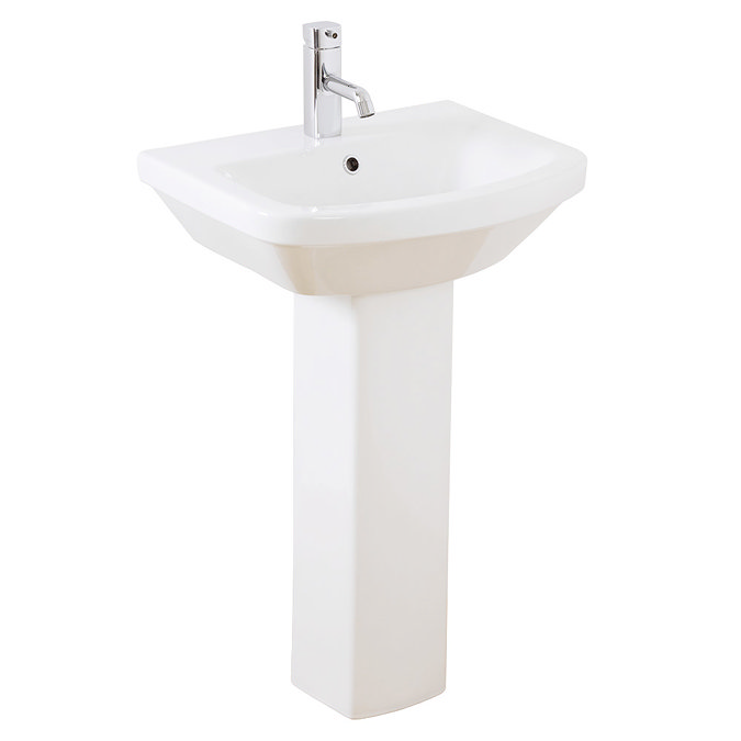 Mere - Amor Washbasin 1TH with full pedestal Large Image