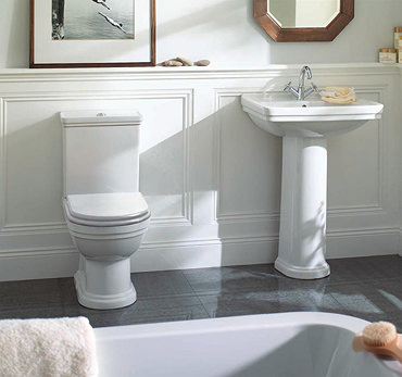 Mere - Aristo Bathroom Suite with White Soft Close Seat Profile Large Image