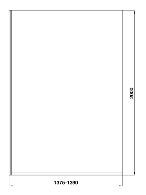 Mere Armano 1400mm Shower Glass Panel with Wall Profile