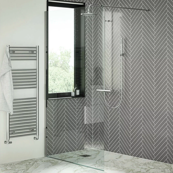 Mere Armano 1400mm Shower Glass Panel with Wall Profile