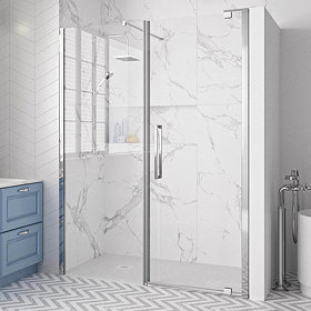 Merlyn 10 Series Pivot Shower Door & Inline Panel Large Image