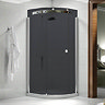 Merlyn 10 Series 900 x 900mm LH Smoked Black Glass 1 Door Quadrant Enclosure  In Bathroom Large Image