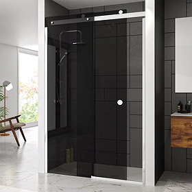 Merlyn LH 10 Series Smoked Black Glass Sliding Door Large Image