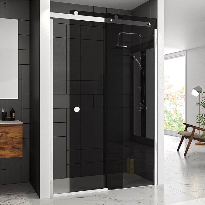 Merlyn RH 10 Series Smoked Black Glass Sliding Door Large Image