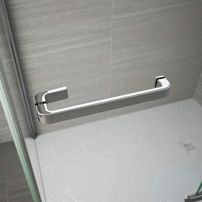 Merlyn 8 Series Frameless 1 Door Offset Quadrant Enclosure (1200 x 900mm)  Standard Large Image