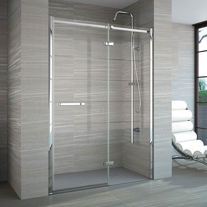 Merlyn 8 Series Frameless Hinge & Inline Shower Door Large Image