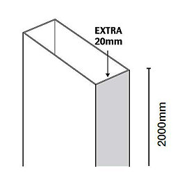 Merlyn 8 Series Frameless Hinge & Quadrant Door Extension Profile - A0614A0
