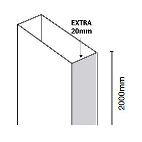 Merlyn 8 Series Frameless Hinge & Quadrant Door Extension Profile - A0614A0