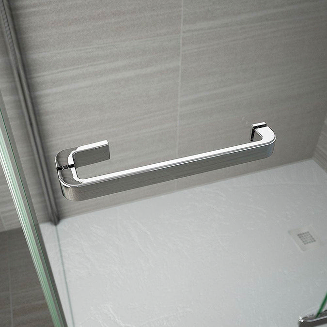 Merlyn 8 Series Frameless Hinged Bifold Shower Door  In Bathroom Large Image