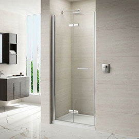 Merlyn 8 Series Frameless Hinged Bifold Shower Door Medium Image