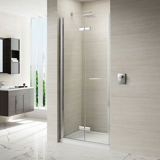 Merlyn 8 Series Frameless Hinged Bifold Shower Door Large Image