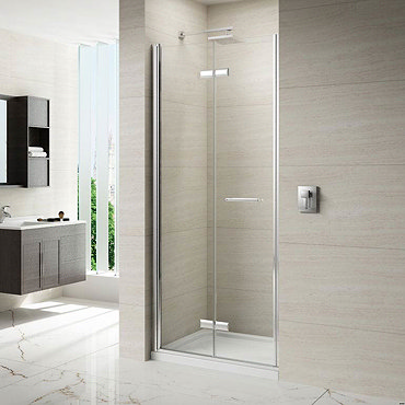 Merlyn 8 Series Frameless Hinged Bifold Shower Door  Profile Large Image