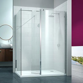 Merlyn 8 Series Walk In Enclosure with Swivel & End Panel - 1600 x 800mm