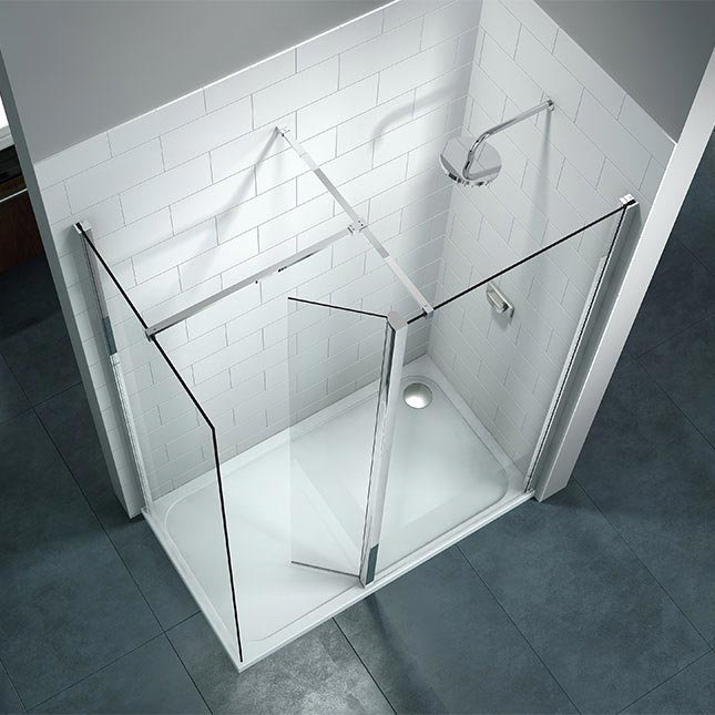 Merlyn 8 Series Walk In Enclosure with Swivel & End Panel - 1600 x 900mm  Profile Large Image