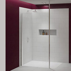 Merlyn 8 Series Wetroom Panel with Vertical Post Medium Image