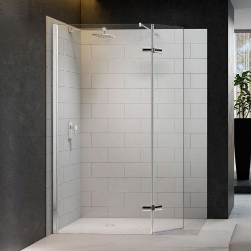 Merlyn 8 Series Wetroom Screen with Hinged Swivel Panel Large Image