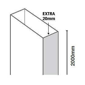 Merlyn Black Hinge & Inline Shower Door Extension Profile Large Image