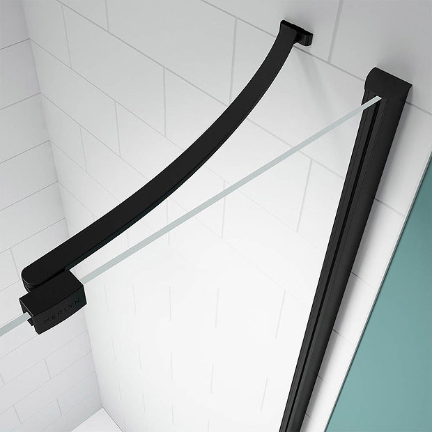 Merlyn Black Hinge & Inline Shower Door  In Bathroom Large Image