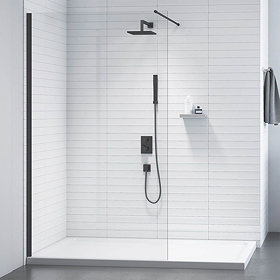 Merlyn Black Showerwall Wetroom Screen Large Image