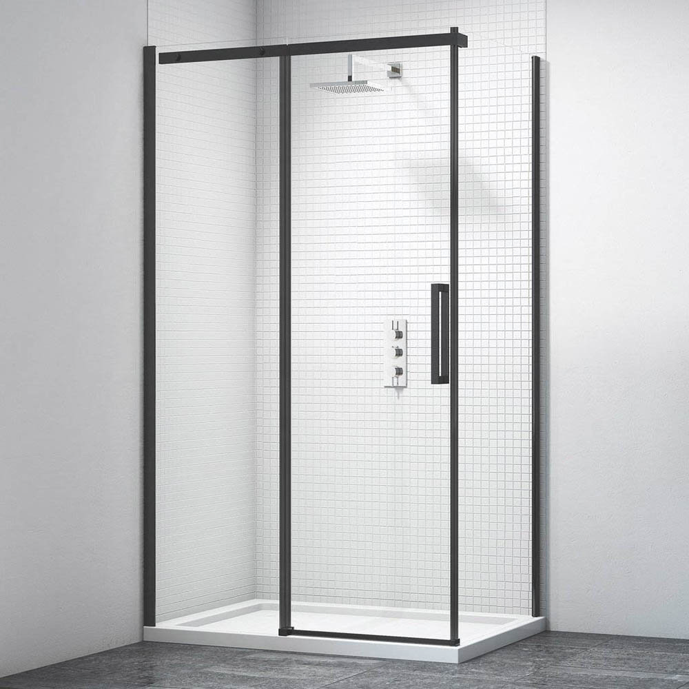 Merlyn Black Sliding Shower Door