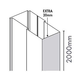 Merlyn Ionic Essence Hinge & Inline Door Extension Profile Large Image