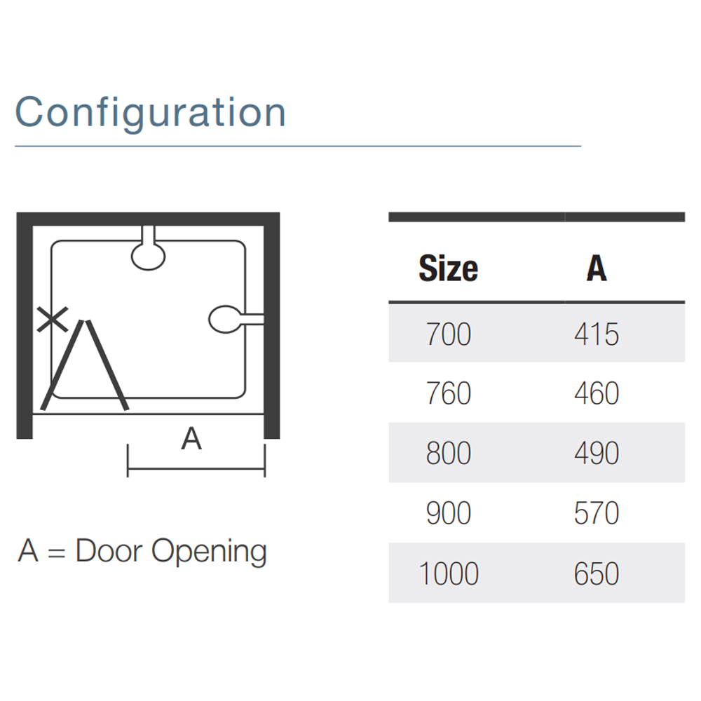 Merlyn IQ bifold shower door technical diagram for reference.