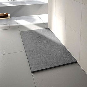 Merlyn Truestone Rectangular Shower Tray - Fossil Grey Large Image