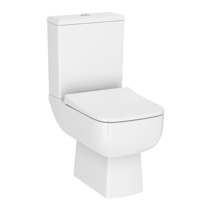 Metro Compact 555mm Rimless Close Coupled Toilet – Soft-Close Seat, Square Design