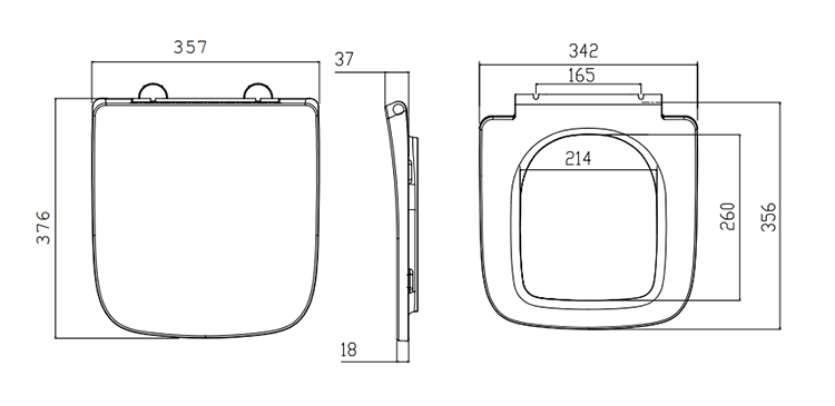Metro Compact Square Close Coupled Toilet with Soft Close Seat