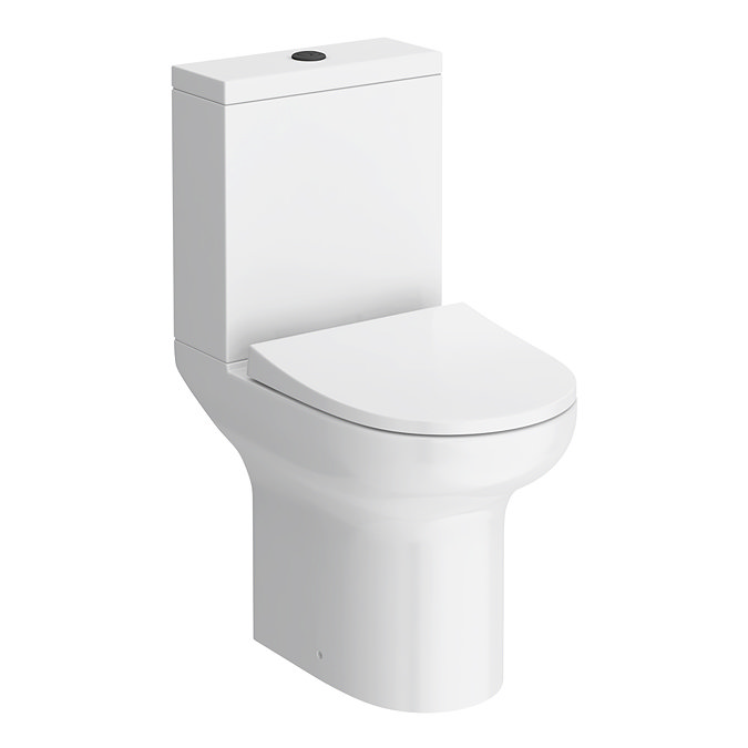 Metro Compact Toilet (Matt Black Flush + Hinges) 555mm Projection