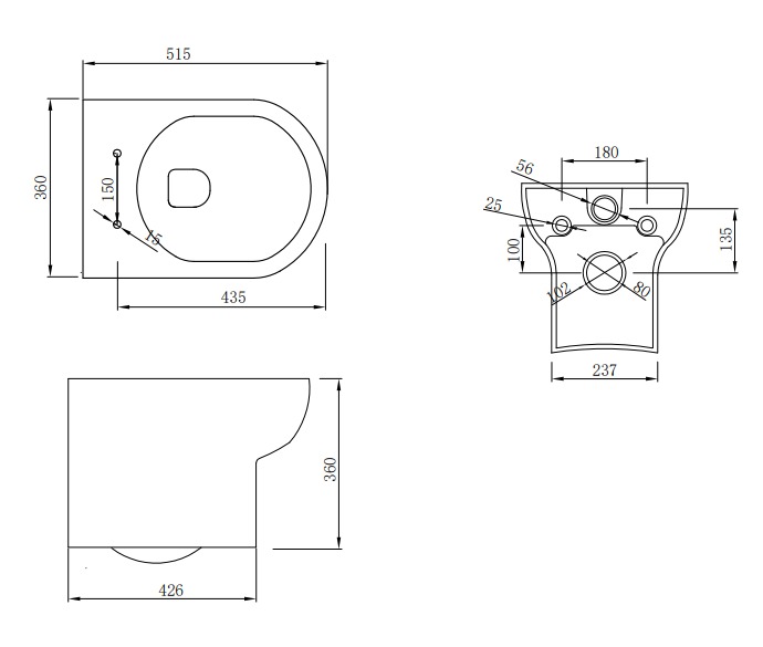 Metro Complete Wall Hung Toilet Set - Chrome Round Button Flush