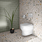 Metro Complete Wall Hung Toilet Set with Slim Seat - Chrome Square Button Flush