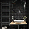 Metro Flat Wall Tiles - Gloss Black - 20 x 10cm  In Bathroom Large Image