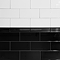 Victoria Metro Flat Wall Tiles - Gloss Black - 20 x 10cm