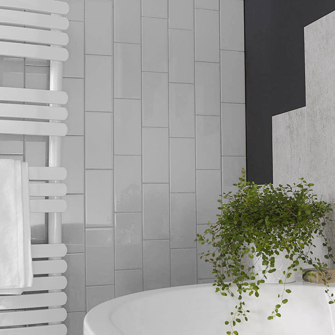 Victoria Metro Flat Wall Tiles - Gloss Grey 200 x 100mm