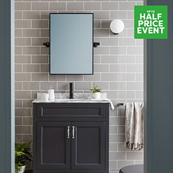 Victoria Metro Flat Wall Tiles - Gloss Grey