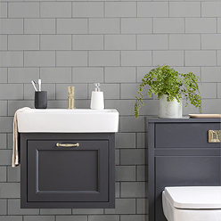 Victoria Metro Flat Wall Tiles - Gloss Grey - 20 x 10cm
