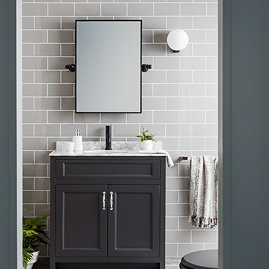 Victoria Metro Flat Wall Tiles - Gloss Grey 200 x 100mm