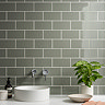 Victoria Metro Flat Wall Tiles - Gloss Olive - 20 x 10cm