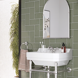 Victoria Metro Flat Wall Tiles - Gloss Olive - 20 x 10cm