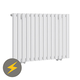 Metro H600 x W826mm White Electric Only Single Panel Radiator with On/Off Element