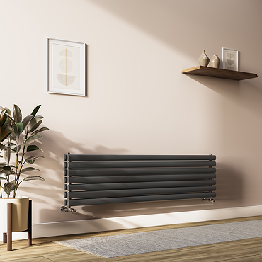 Metro Horizontal Radiator - Anthracite - Double Panel (1600mm Wide) 413mm High