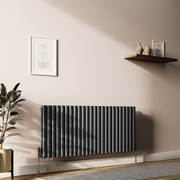 Metro Horizontal Radiator - Anthracite - Double Panel (600mm High) 1416mm Wide