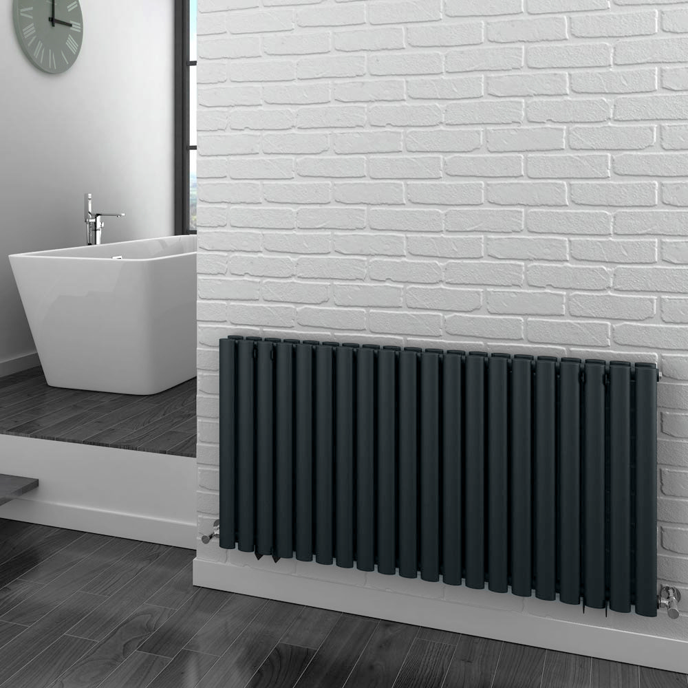 Metro Horizontal Radiator Anthracite Finish Victorian Plumbing