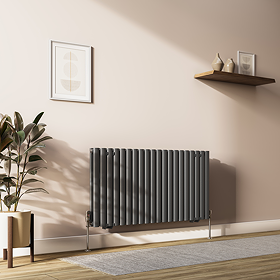 Metro Horizontal Radiator - Anthracite - Double Panel (600mm High) 1180mm Wide