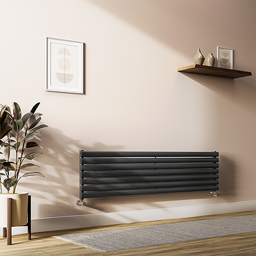 Metro Horizontal Radiator - Anthracite - Single Panel (1600mm Wide) 413mm High