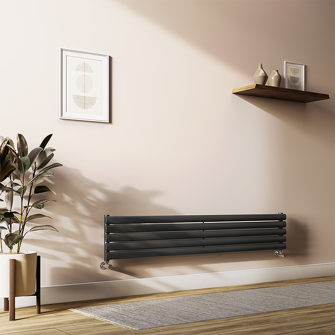 Metro Horizontal Radiator - Anthracite - Single Panel (1600mm Wide) 295mm High