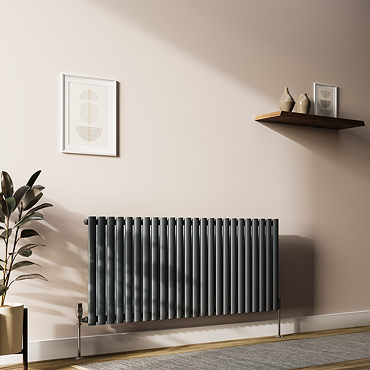 Metro Horizontal Radiator - Anthracite - Single Panel (600mm High) 1416mm Wide