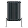 Metro Horizontal Radiator - Anthracite - Single Panel (600mm High) 413mm Wide