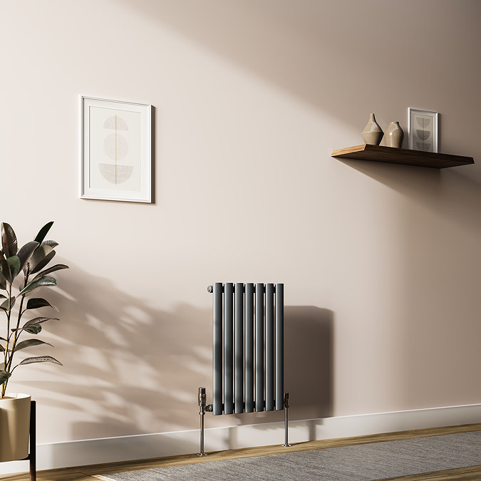 Metro Horizontal Radiator - Anthracite - Single Panel (600mm High) 413mm Wide